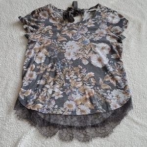 Lauren Conrad Floral & Lace Top